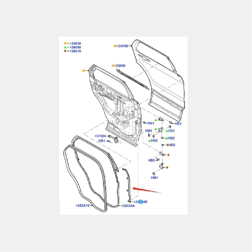 ドアエッジ保護 BB5Z7825324B BB5Z7825325B ために フォード ために